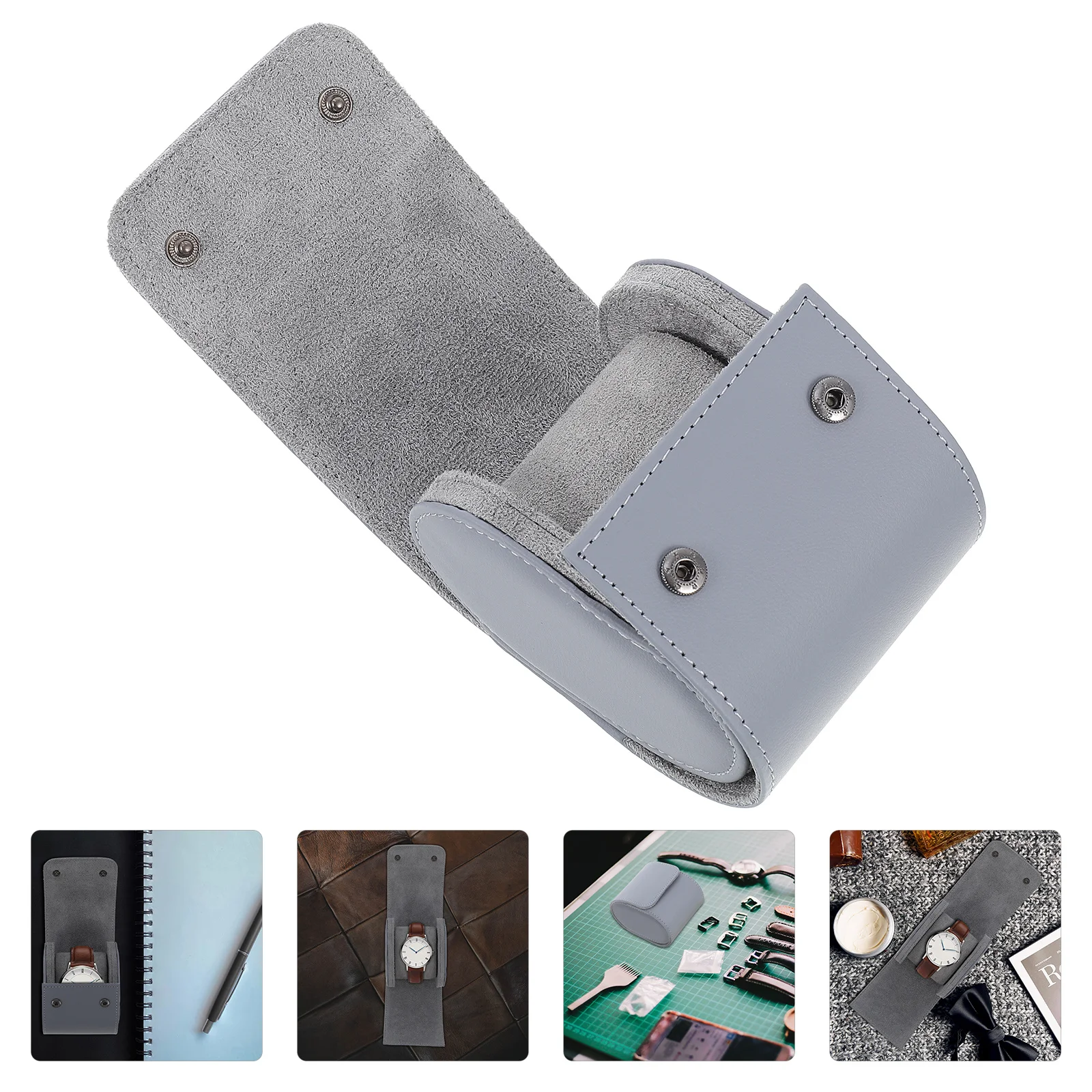 

Portable Watch Box PU Container Accessories Organizer Durable Practical Sturdy Structure Fine Workmanship Scratch