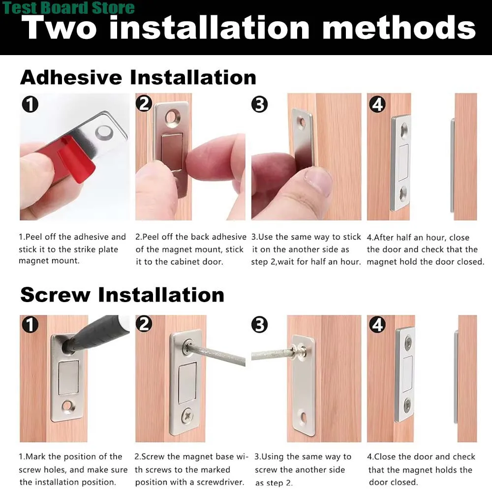 1 Buah Tangkapan Magnetik Kabinet, Magnet Pintu Laci dengan Perekat Kuat, Penutup Magnetik Kait Kabinet untuk Penutupan Pintu Dapur