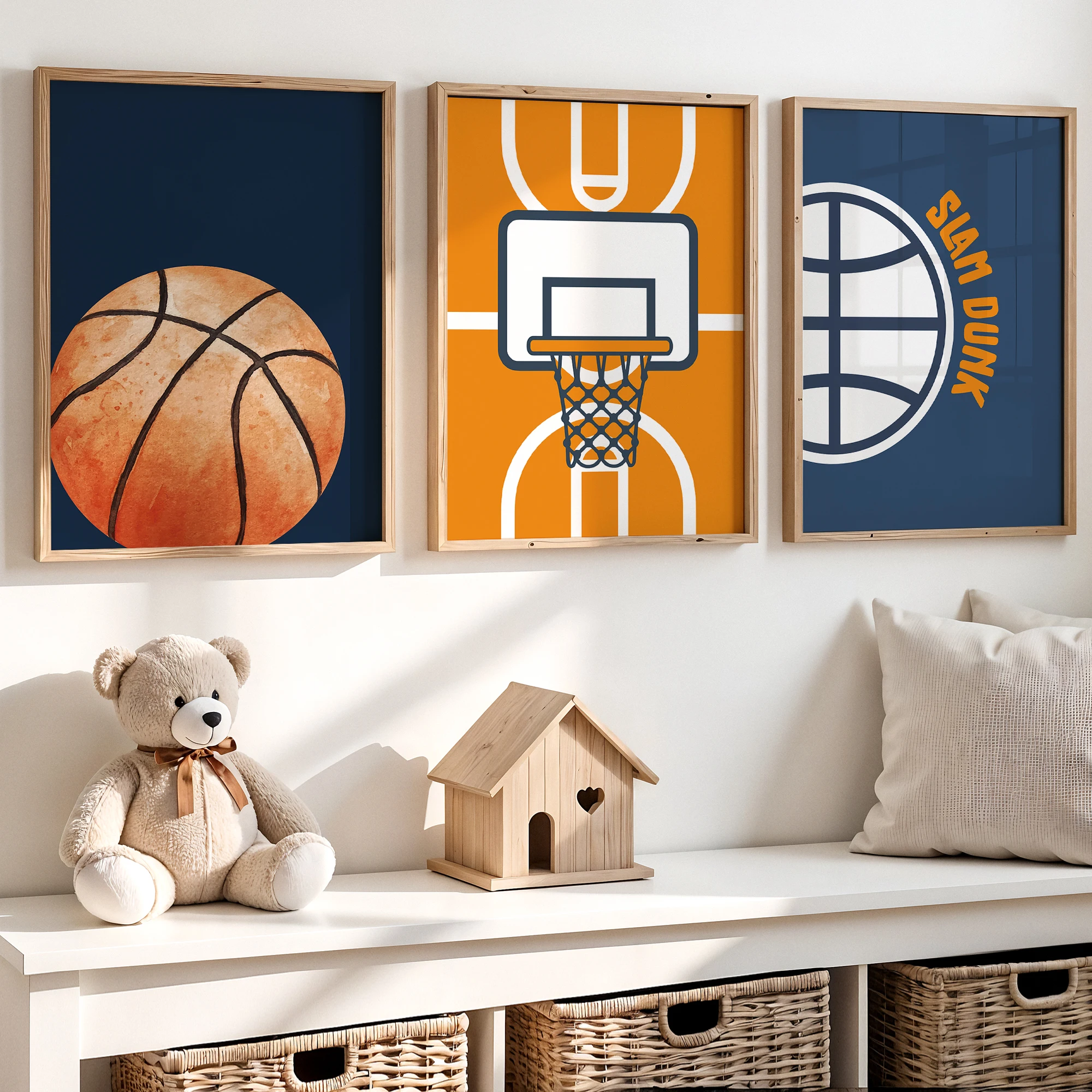 Cartoon Basketball Court Theme Wall Art Print Canvas Painting Poster Picture For Living Room,Bedroom,Kids Room Home Decor