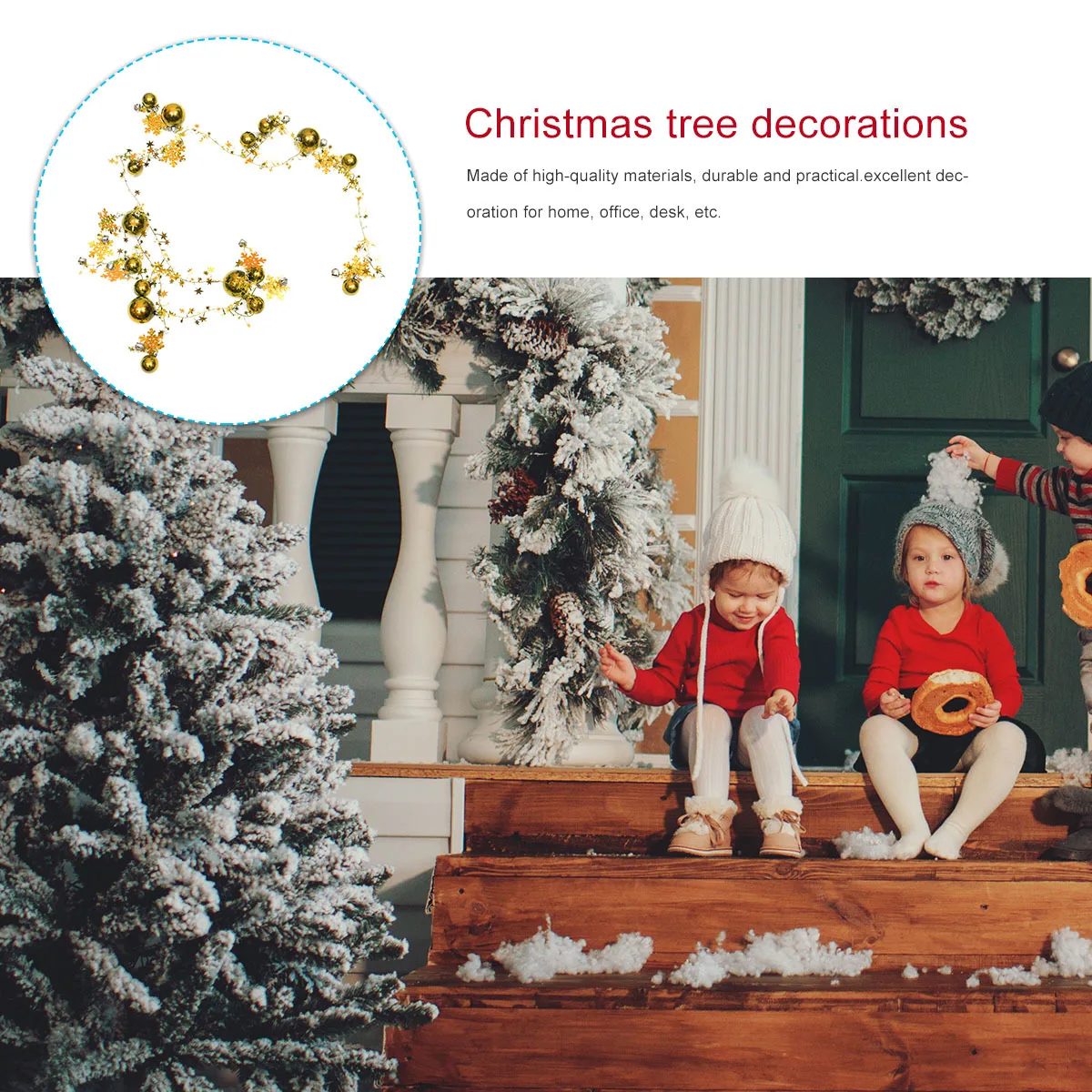 

1Pcs Christmas Bells Balls String Ornaments Festive Tree Accessories Charming Lightweight Decoration Home Garden