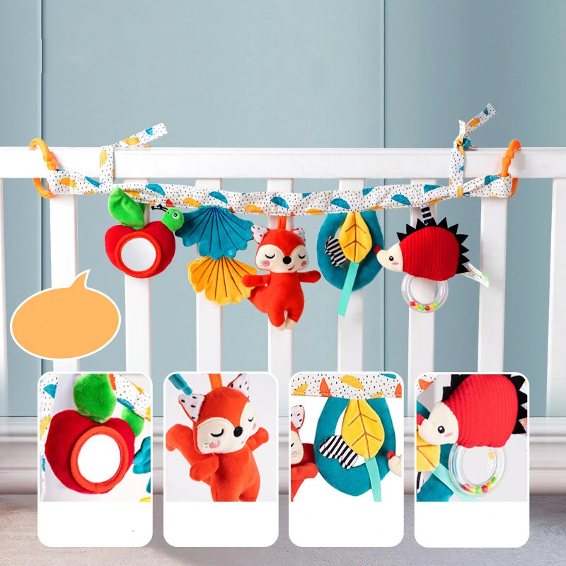 Baby Crib Hanging Choque Brinquedos, Sensory Plush, Carrinho de carro, Jogos recém-nascidos, 0, 6, 12 Meses