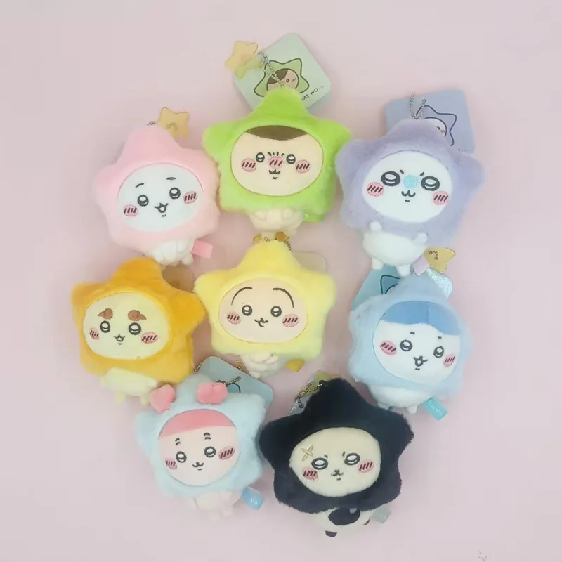 

Chikawas Plush Keychain Star Costume Hachiware Usagi Kawaii Bag Charm Pendant Soft Toy Gift Student Anime Accessory Collectible
