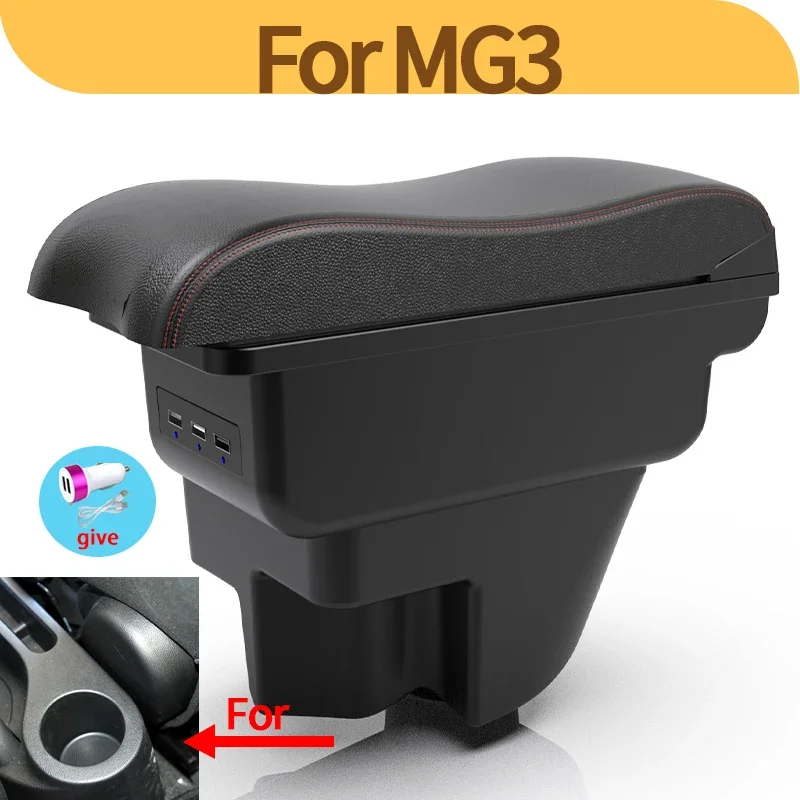 

Модификация подлокотника для автомобиля Morris Garages MG3, изогнутая двухслойная центральная консоль с отсеком для хранения, аксессуары с USB-портом, декоративные элементы для автомобиля.