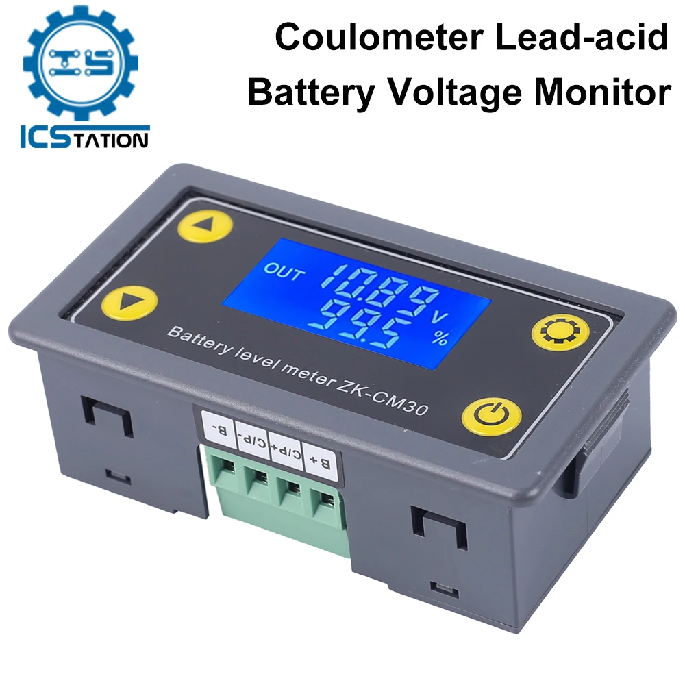 Coulometer Battery Voltage Monitor Lead-acid Battery Capacity Monitor 30A Charge Discharge Protection Controller 6V-60V