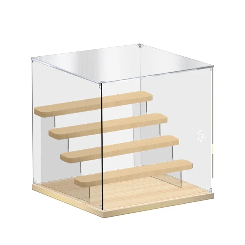 Suporte de exibição de armazenamento de caixa cega, figura acrílica transparente, armário de exibição de poeira, caixa de exibição de bloco de construção de brinquedos