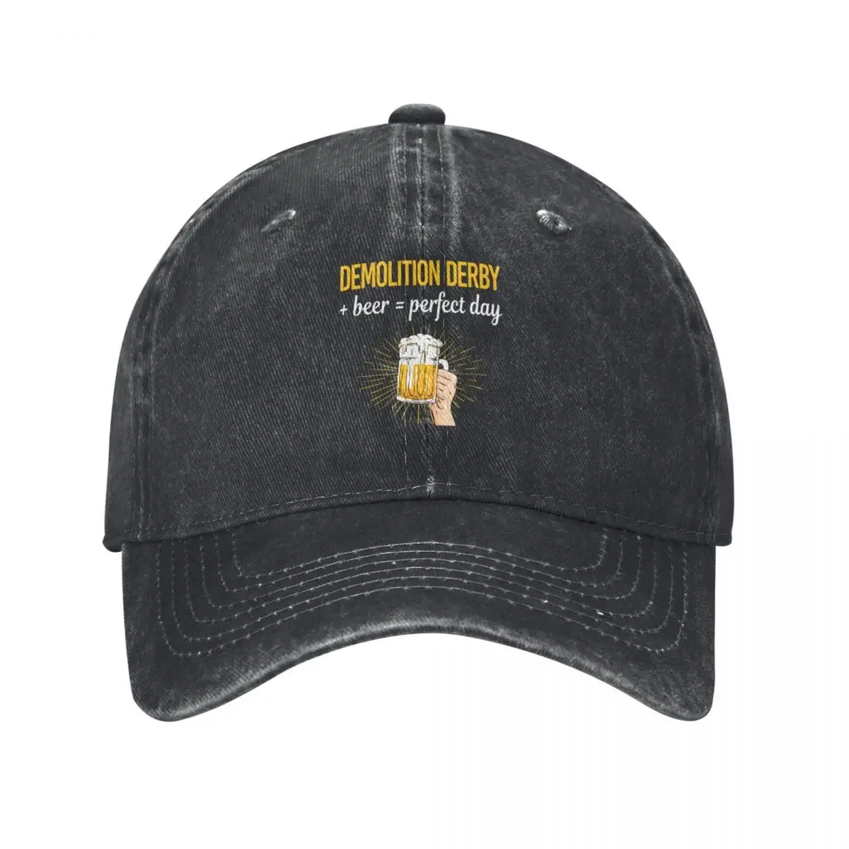 Beer Perfect Day Demolition Derby Baseball Cap funny hat New In The Hat Big Size Hat Caps Male Women's