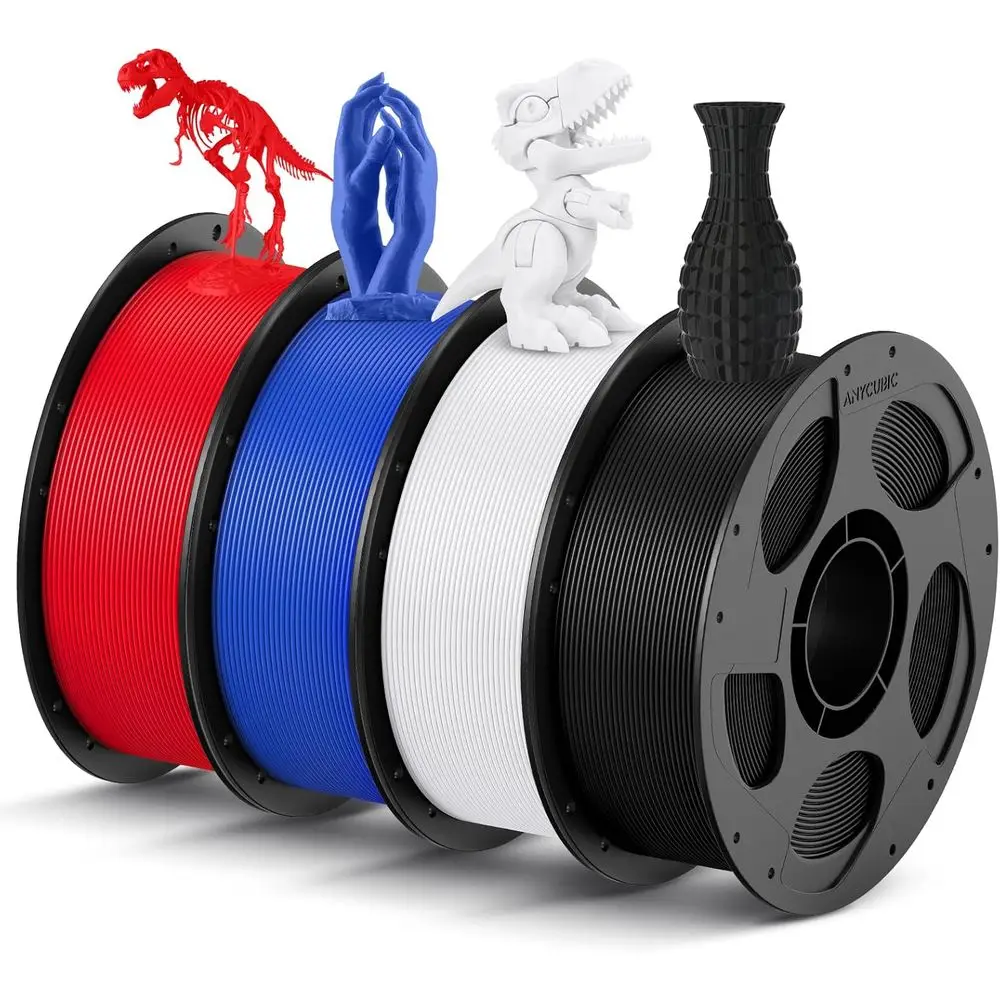 

1.75mm PLA Filament Bundle, 3D Printing, ±0.02mm Accuracy, 1kg Reusable Spool, 4kg Assorted Colors