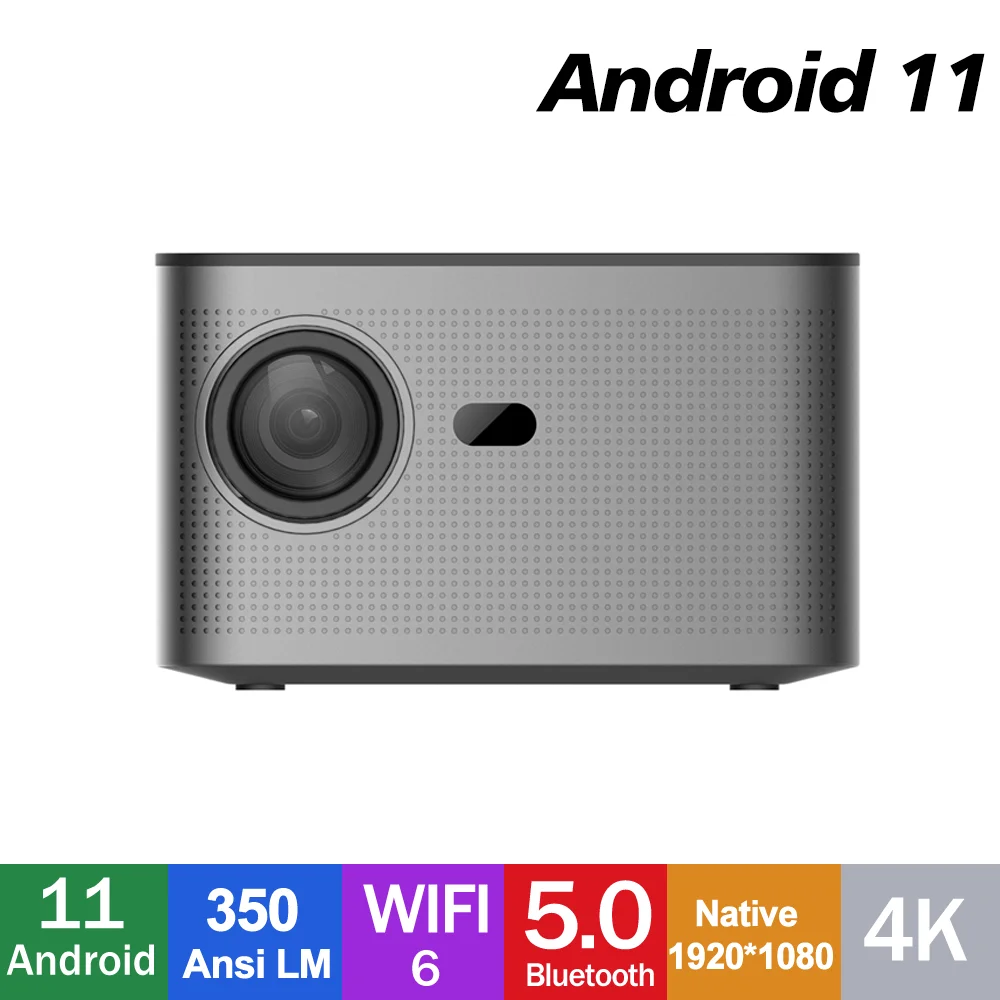 Smart Projector hy350 Android 11 4K 1920*1080P Wifi6 580ANSI Allwinner H713 32G Voice Control BT5.0 Home Cinema Projetor