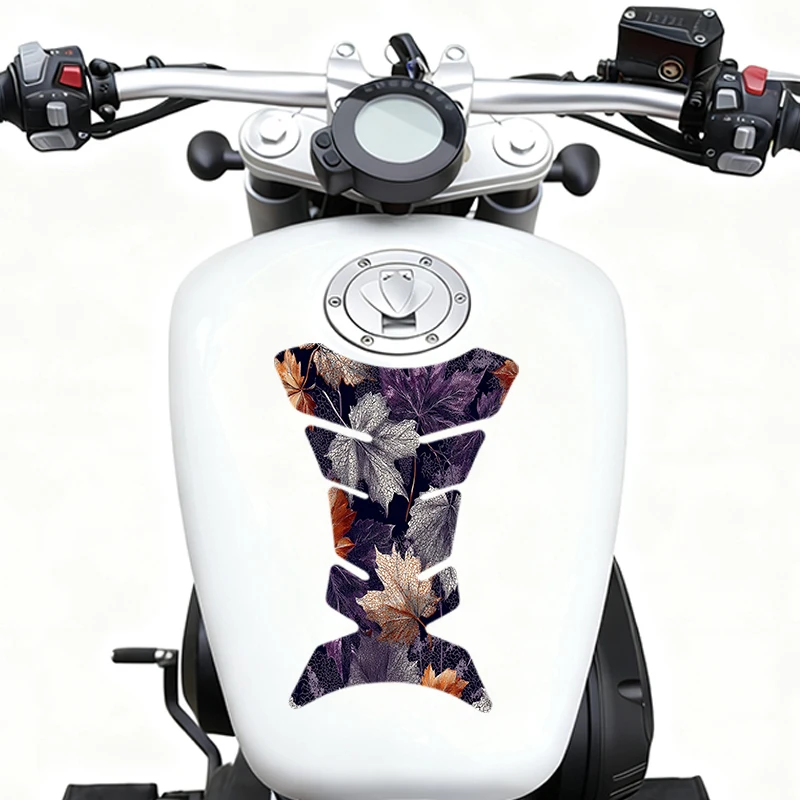 

2 шт. в комплекте, наклейка на топливный бак мотоцикла, с рисунком осенних листьев, защитная пленка от царапин, виниловая наклейка для защиты материала