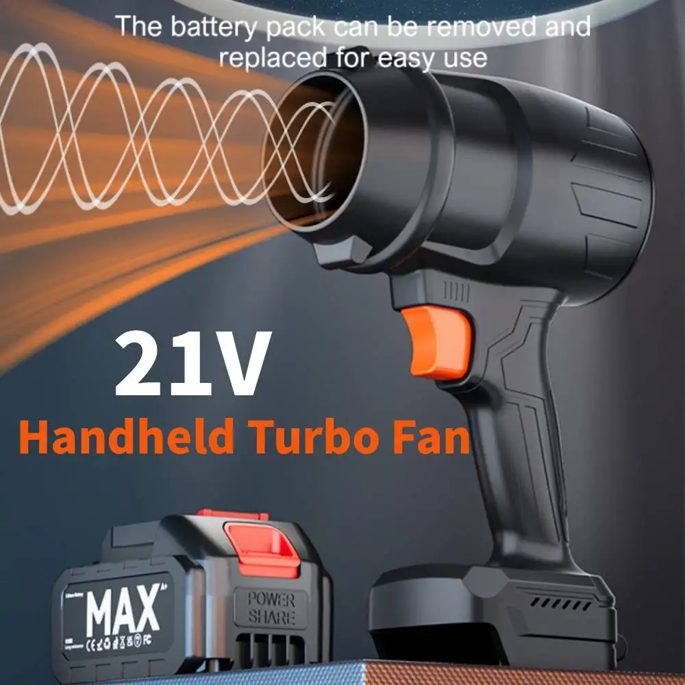 

Electric Turbo Fan Blower Lithium 21V Violent Air Gun Handheld Snow Blowers Car Dryer Leaf Dust Blowing For Makita Battery