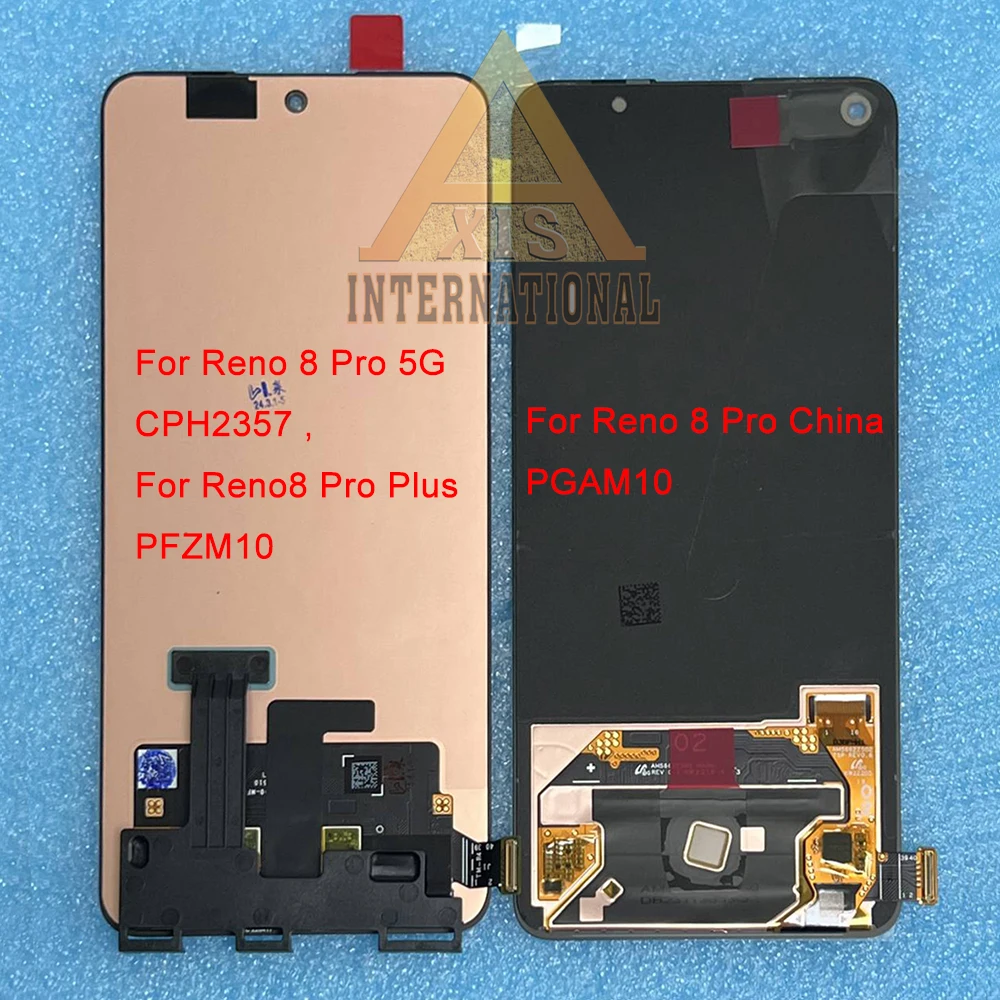 Original Amoled For Oppo Reno 8 Pro Plus PFZM10 LCD Display Reno 8 Pro China PGAM10 Touch Screen For Reno 8 Pro 5G CPH2357 Frame