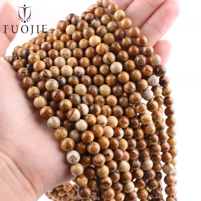 

Natural Stone Picture Jasper Round loose Beads 6/8/10mm Strand 15'' For Jewelry Making Diy Bracelet Accessories