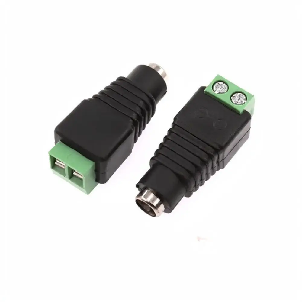 CCTV Security Camera Power Connector Adapter 5.5x2.1mm Solderless Plug Terminal Block For HXS LED Lighting Power Cable Link