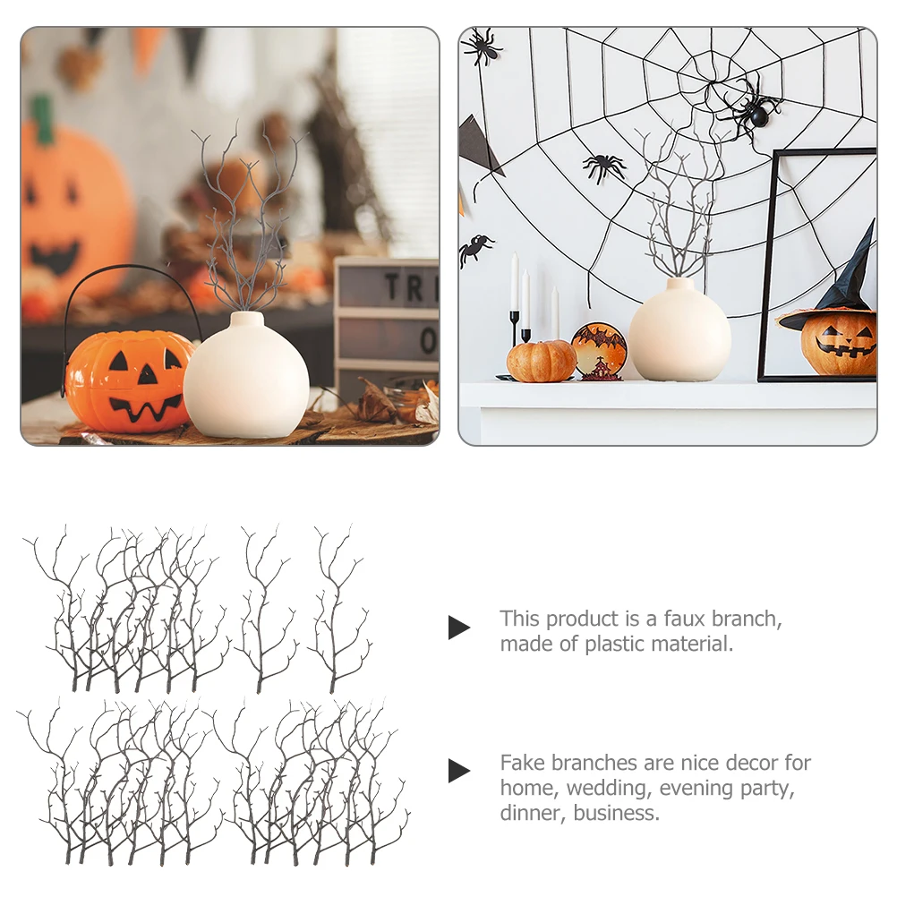 

20pcs Black Branches Artificial Dried Twigs Vase Fake Dried Tree Branches Filling Home Vase Decor Wedding