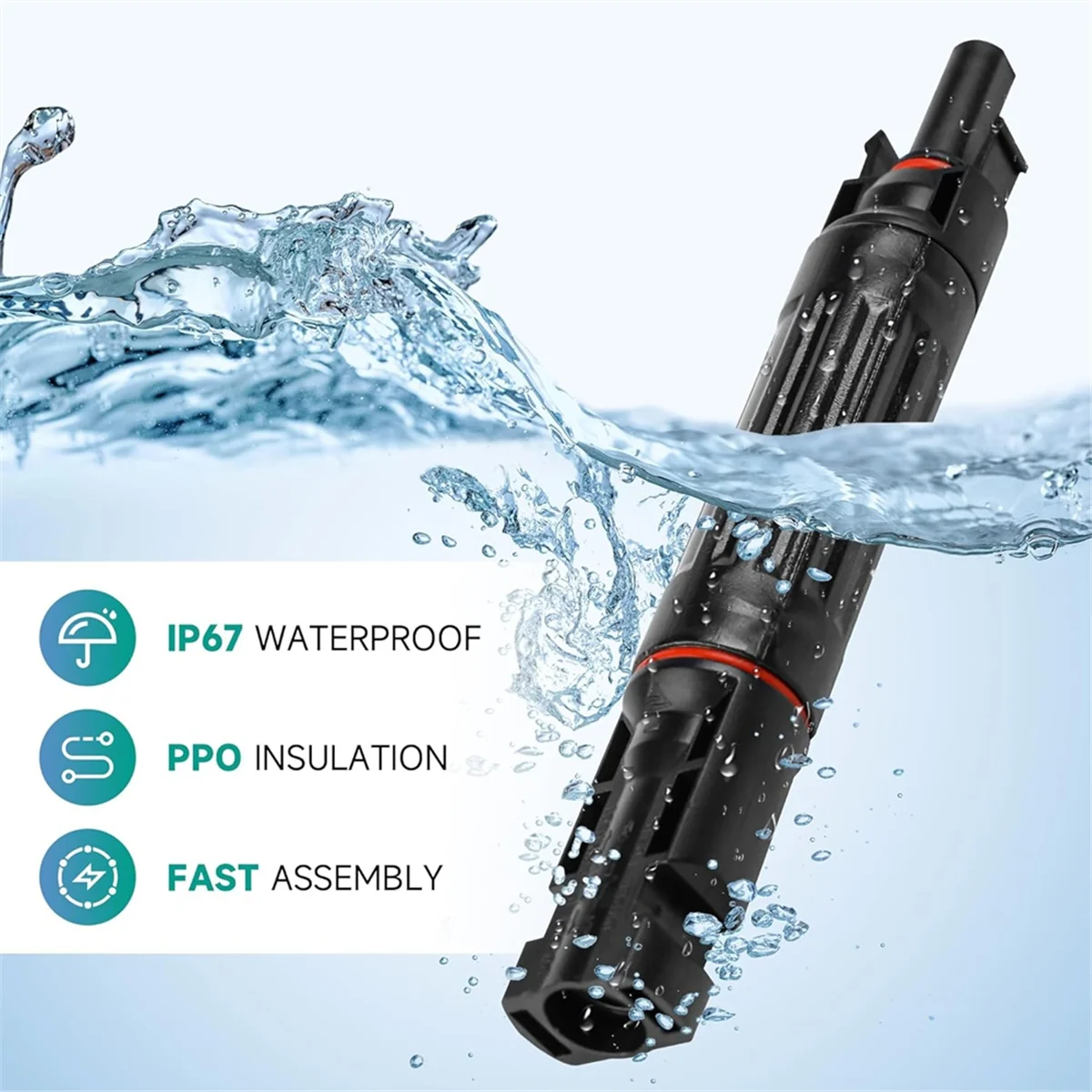 15A 1000 فولت الشمسية فيوز IP67 الشمسية فيوز حامل مضمنة 2 قطع لوحة PV فيوز الذكور والإناث لوحة طاقة شمسية موصل