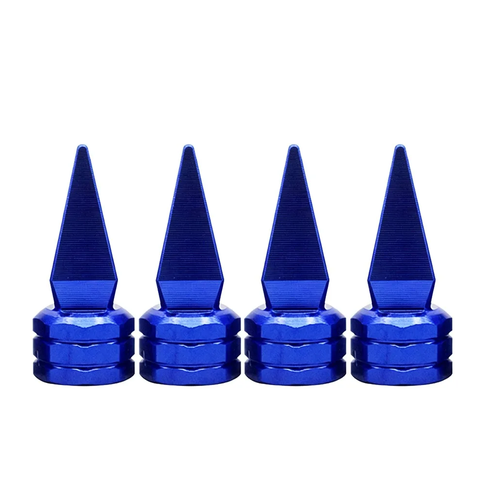 4pcs Personalized Car Modification Sharp Pointed Valve Universal 10 Colors Air Dust Cap Auto Wheel Cap Aluminium Alloy