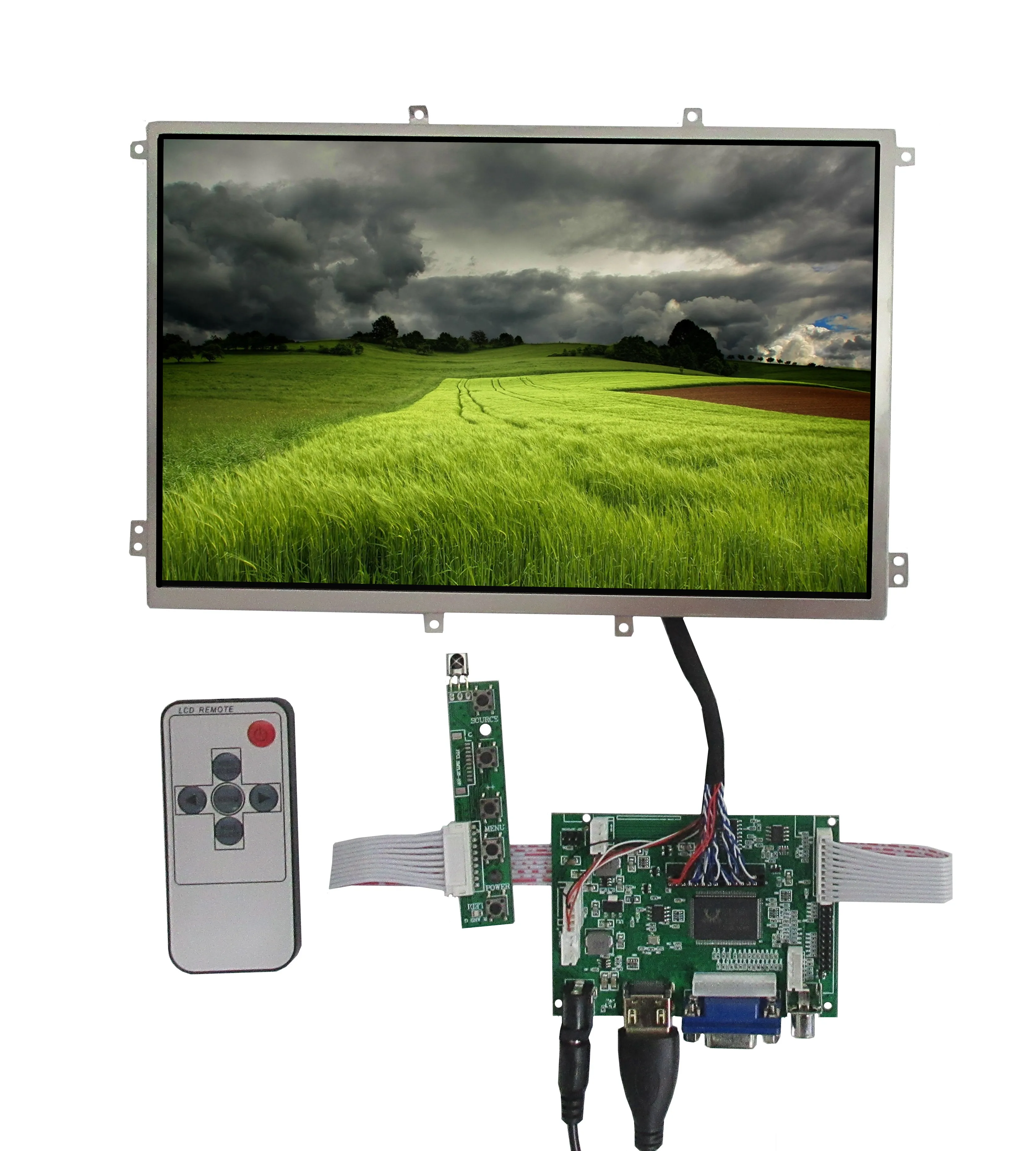 10.1 بوصة IPS شاشة عرض LCD HDMI-متوافق/VGA/AV لوحة تحكم السائق ل Lattepanda ، Raspberry Pi Banana Pi