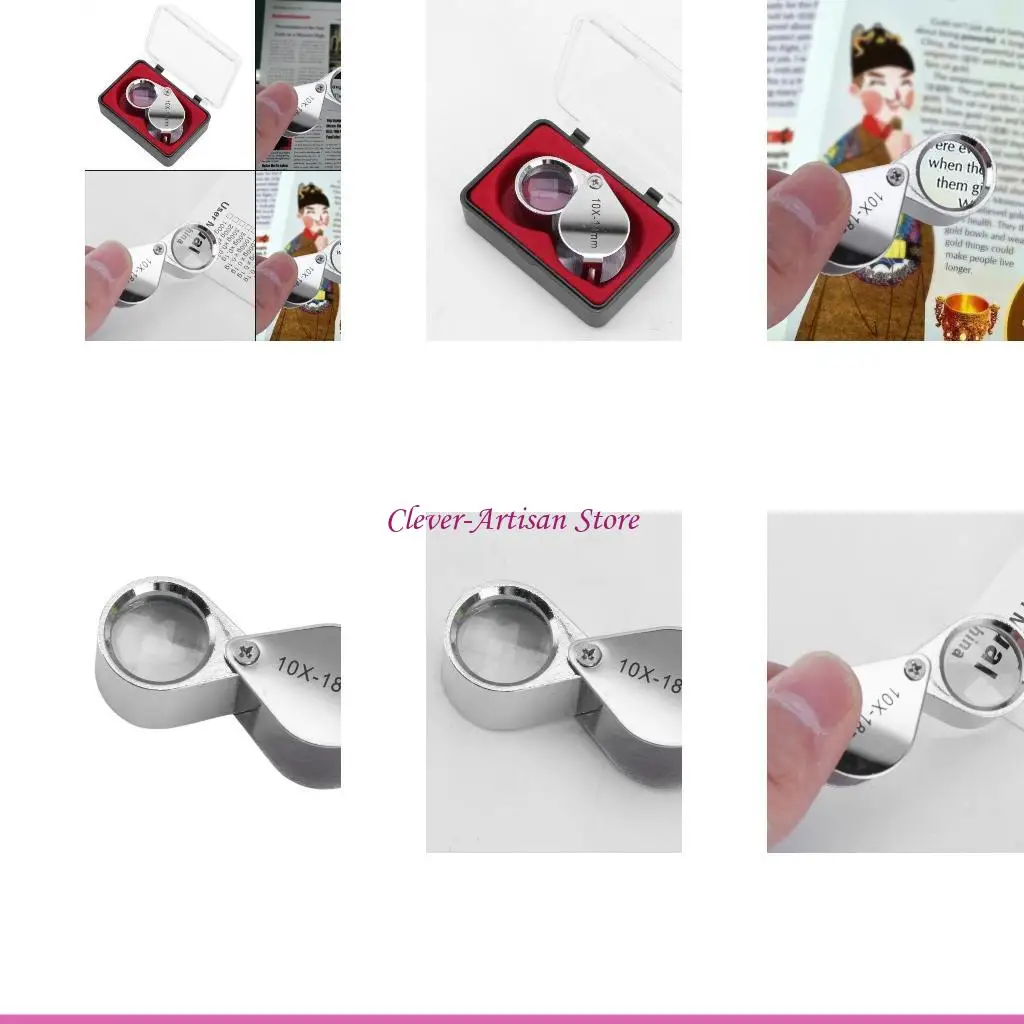 

E06B Mini Glass 10X / 20X Pocket Magnifier Reading Glass Portable Pocket Glass for Reading