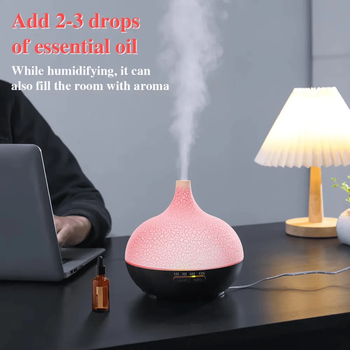 Humidificador ultrasónico de color crack, difusor de aceites esenciales, spray de aire, máquina de fragancia junto a la cama