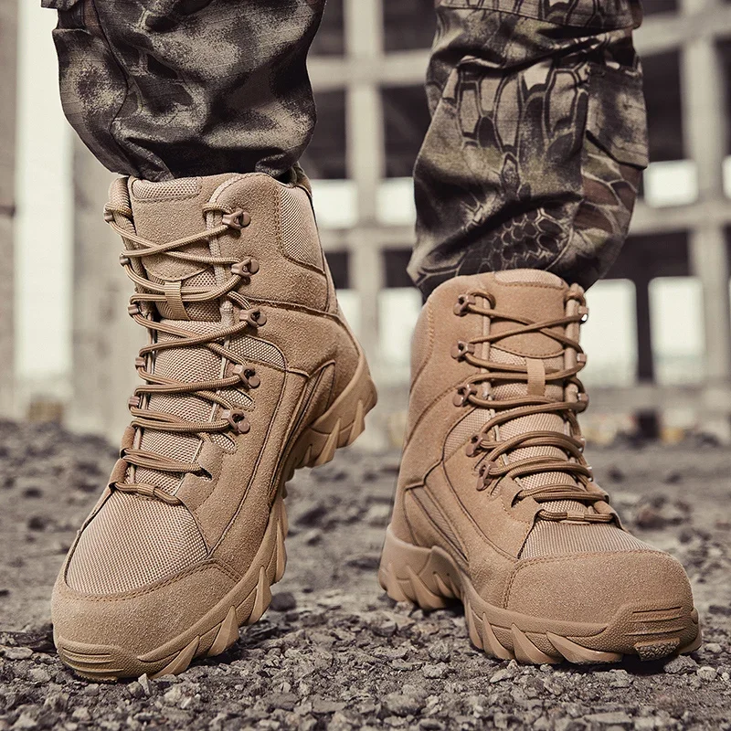 Quality Fur Ankle Boots for Men Desert Plafform Boots Outdoor Cow Suede Comfort Men\'s Boots Waterproof Non-slip High Top Boots