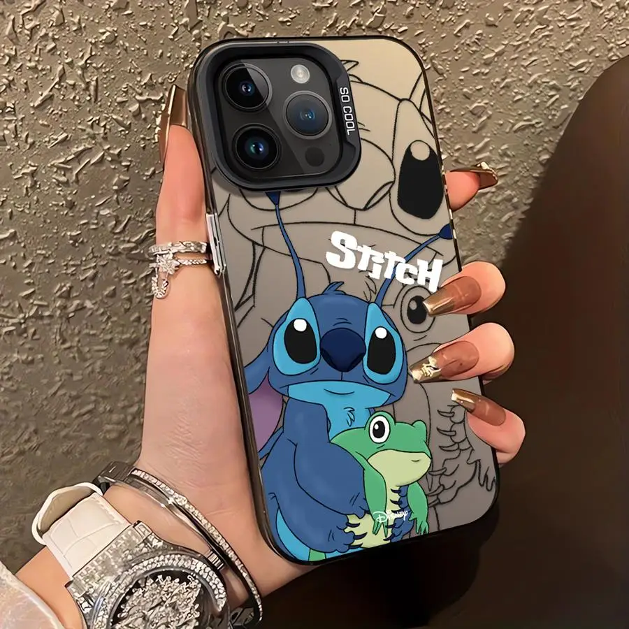 ديزني غرزة الضفدع لينة شل حالة الهاتف آيفون 16e 11 12 13 برو ماكس 14 15 16 زائد