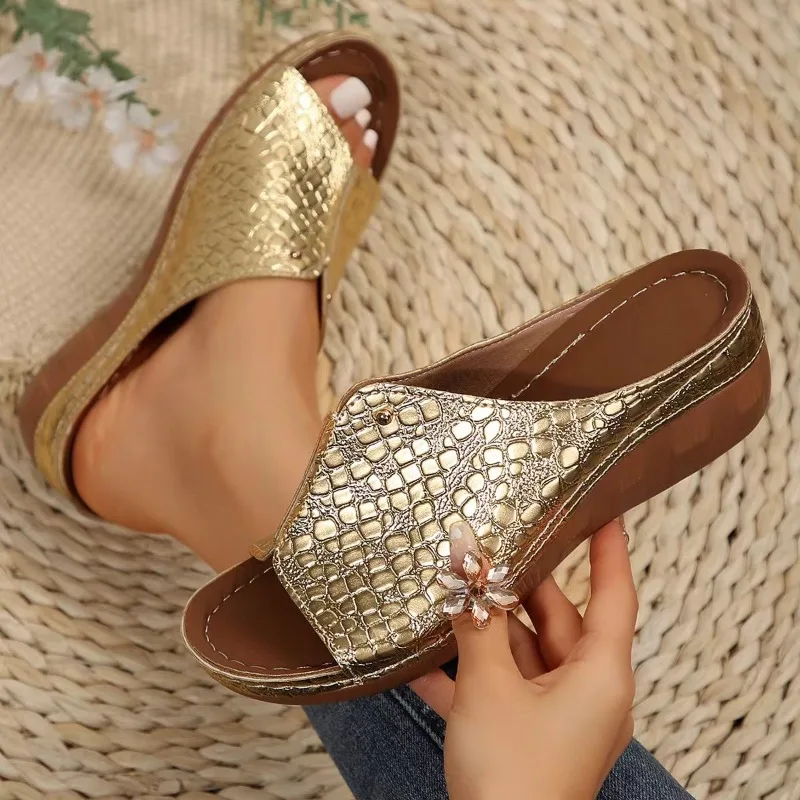 

New Style Sandal Women Shoes Summer Platform Heels Shoes Slip on Shoes Wedge Women's Sandals Soft Woman Slippers Footwear Female