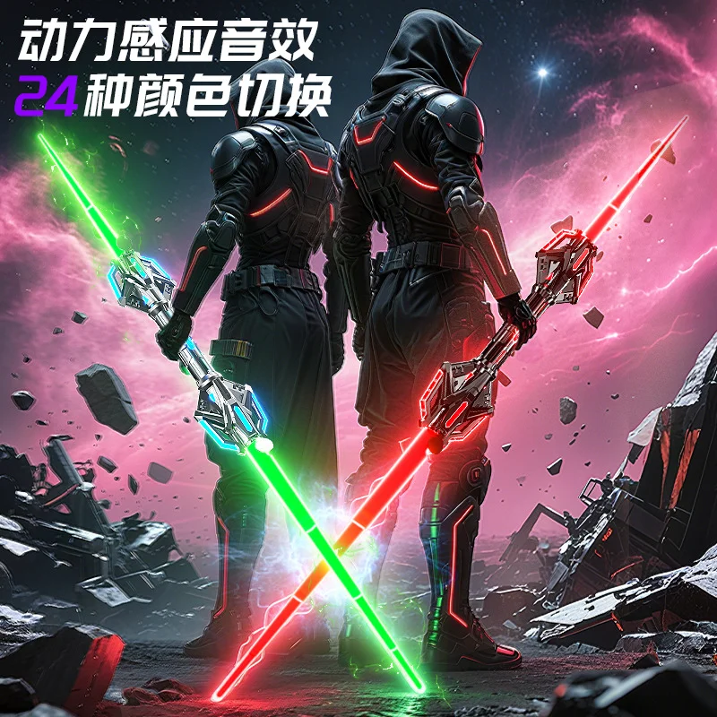OSDUE Spada laser per bambini Sciabola illuminata ricaricabile a 7 colori con cavo di ricarica FX Sound Type C Spade luminose espandibili