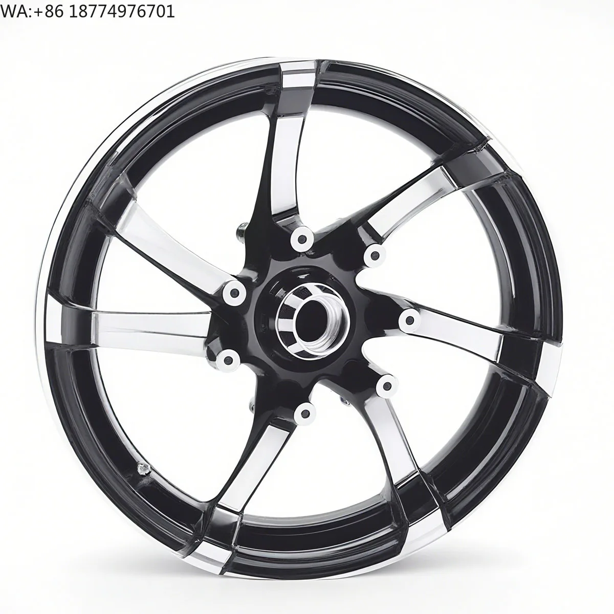 Black Aluminum Alloy Wheel Accessories Front & Rear Compatible with for Harley 08-later FLSTF FLSTFB FLSTFBS Motorcycles New