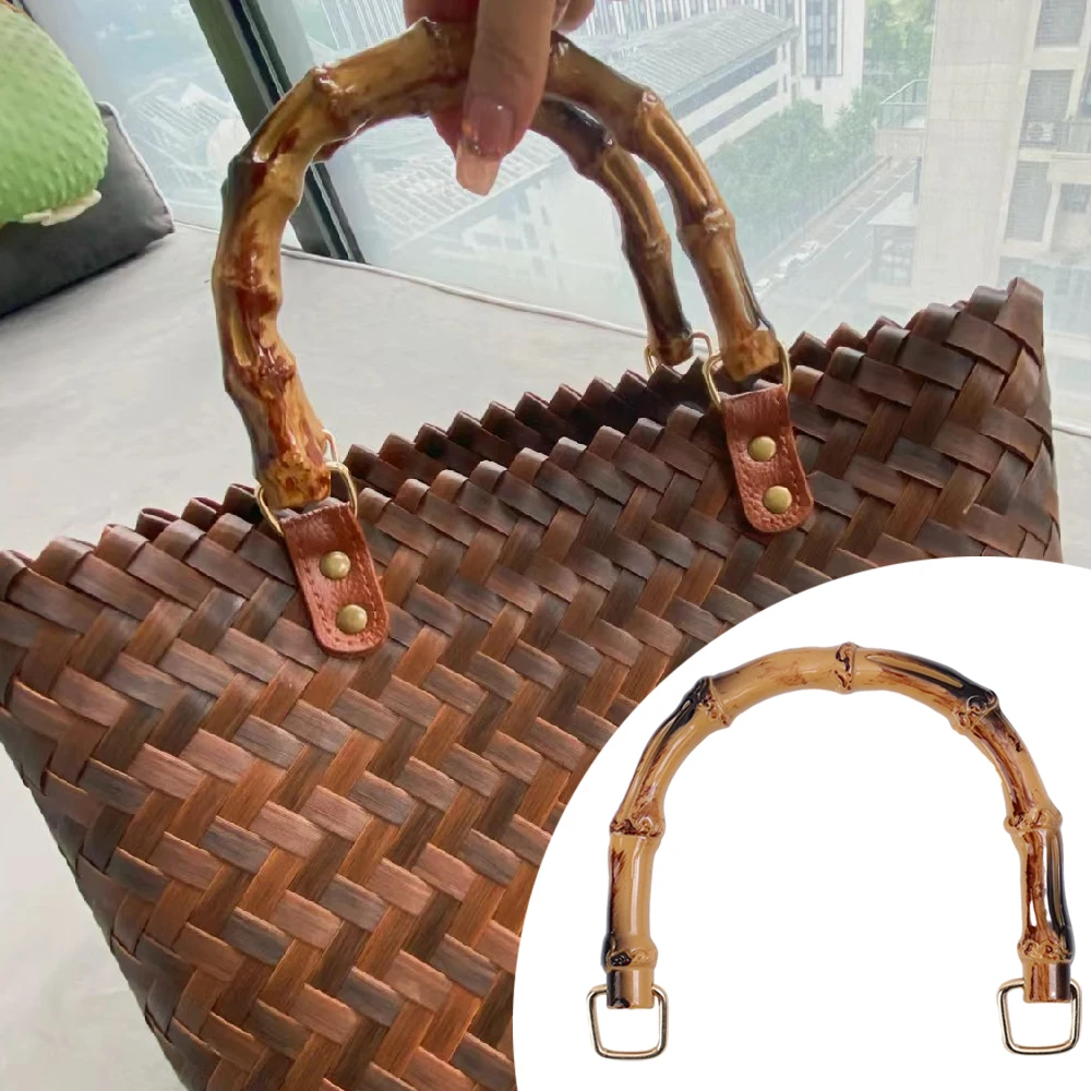 DIY With Buckle Bag Accessories Gift Box Handle Bamboo Purse Handles Handbag Band Handle Shoulder Bag Strap Bamboo Bag Handles
