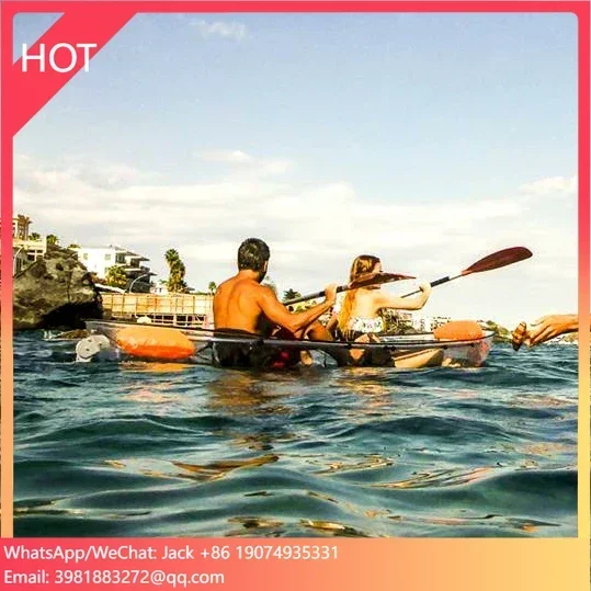 Kayak/canoe Light Transparent Vicking Hot Sale 2 Person Clear Crystal Canoa Leisure Transparent Canoe 2 Years Transparent Color