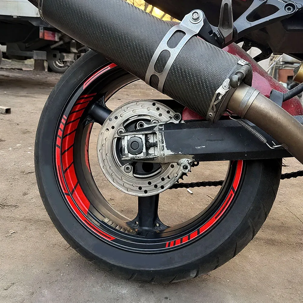 

16pcs/sheet for 17in Motorcycle Hub Stickers Stripe Waterproof Vinyl Decals for YAMAHA Honda Kawasaki Suzuki BMW KTM Triumph