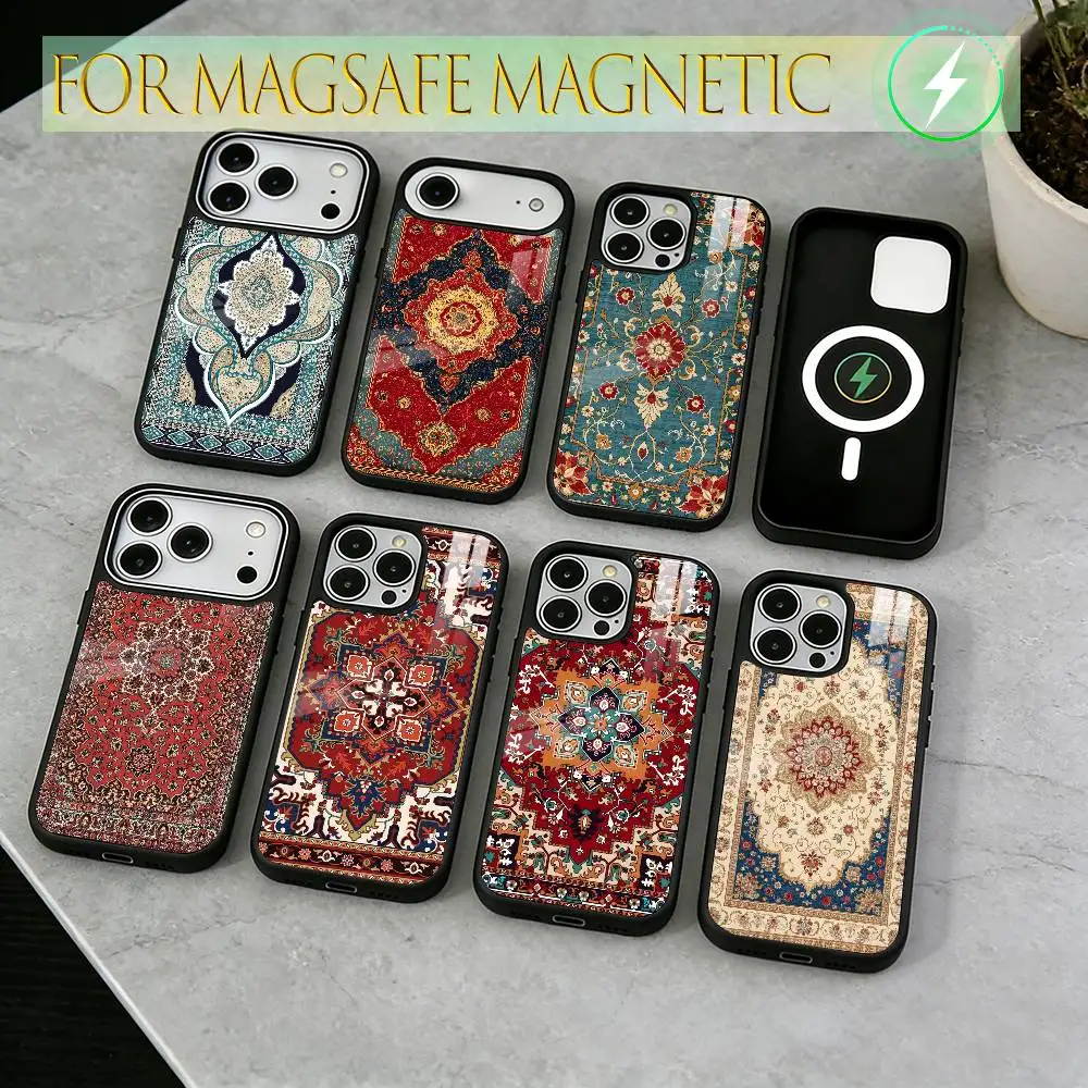 

Persian carpet Phone Case For iPhone17,16,15,14,13,12,11 Plus,Pro Magnetic with Magsafe Wireless Charging
