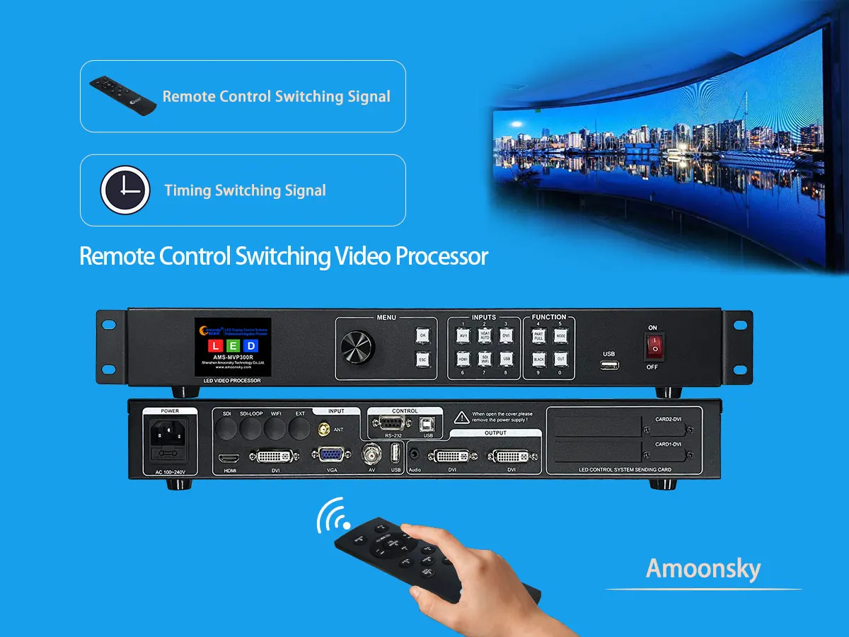 Outdoor Digital Display Davertising Led Screens Video Processor MVP300WR Support Mobile Screen Projection and Remote Control