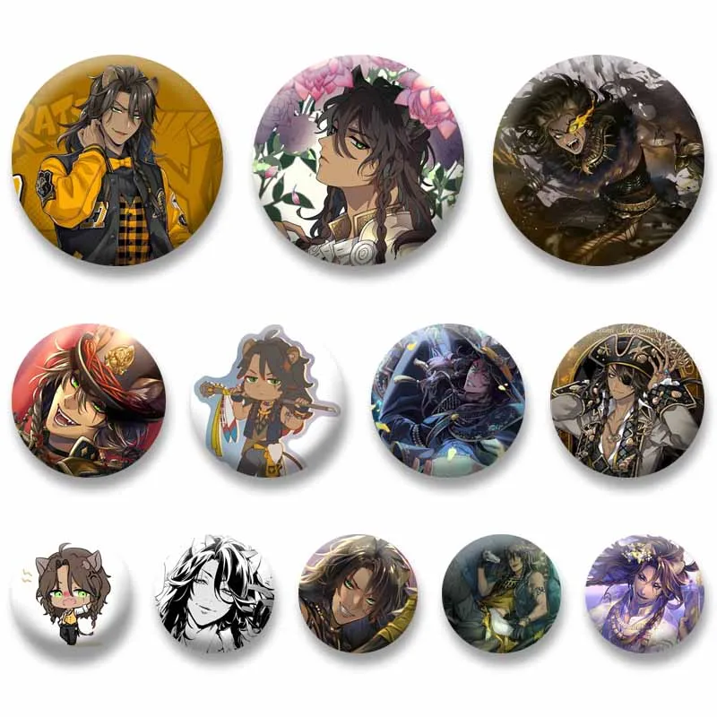 Game Character  Leona Kingscholar Round Badge for Backpack Hat Accessories Cartoon Role Playing Brooch Lapel Pins Jewelry Gifts