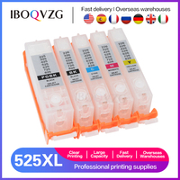 IBOQVZG PGI-525 CLI-526 Refillable Cartridges With ARC Chip For Canon MG5100 MG5120 MG5150 MG5200 MG5220 MX885 MX895 Printers