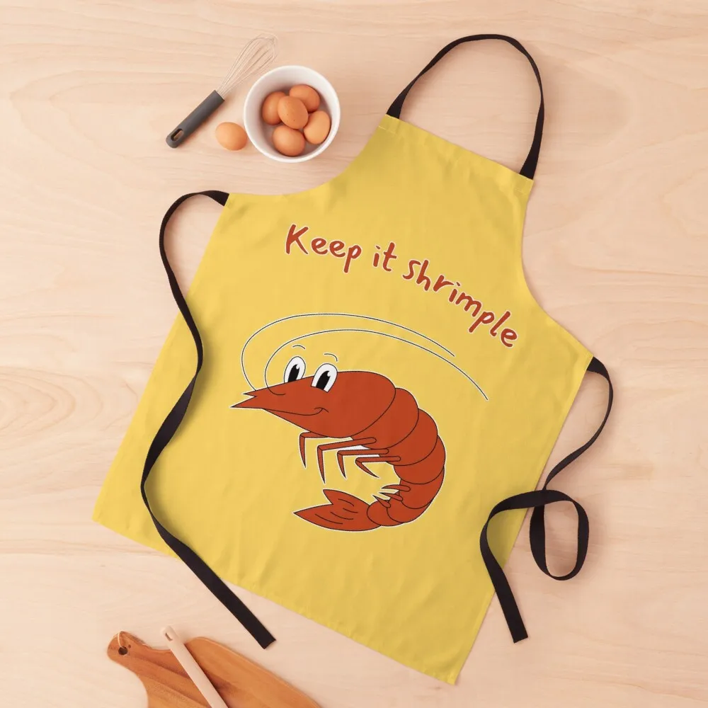 

Keep It Shrimple. Funny Shrimp For Sea Food Lovers Apron kitchen and home Household Items Apron