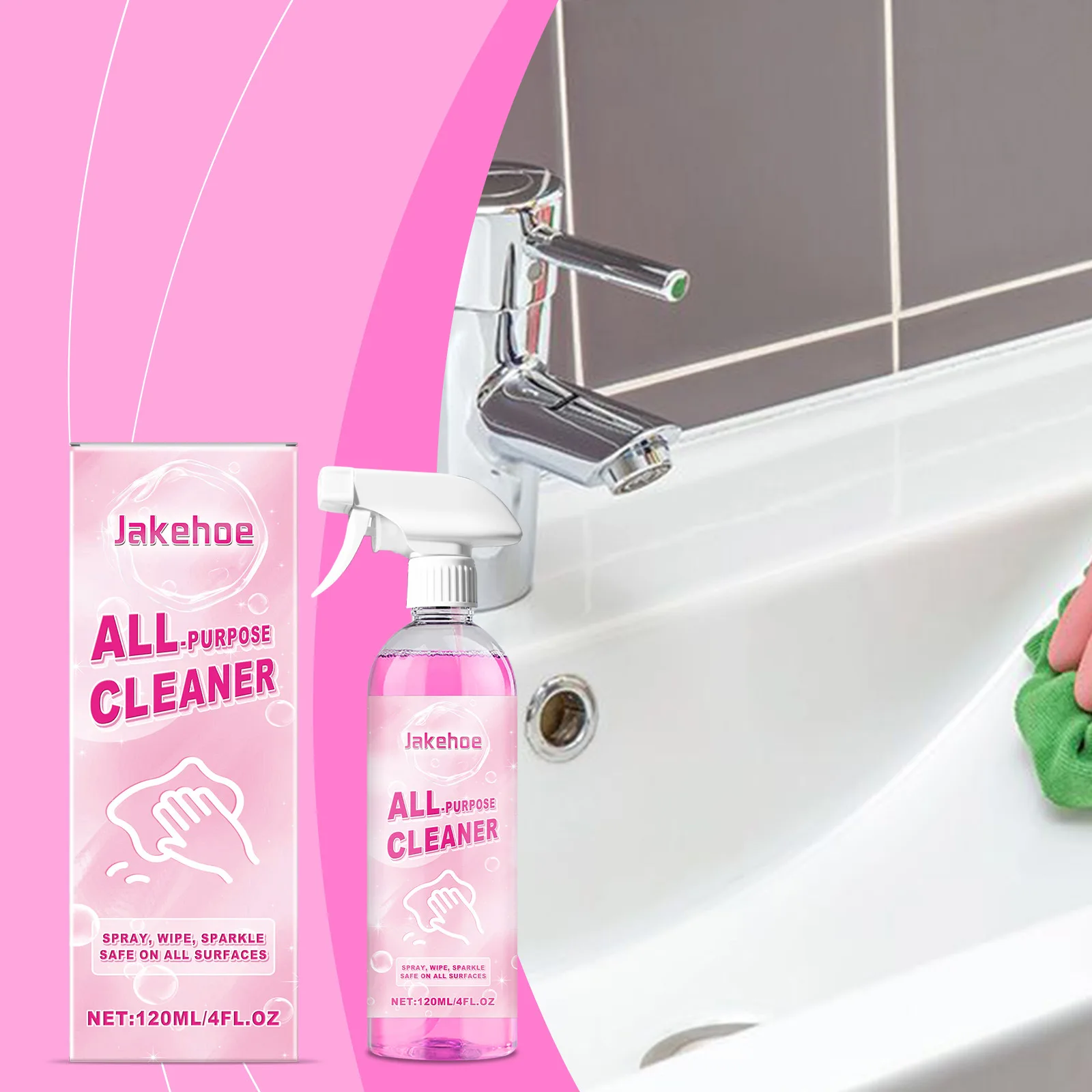 Eco-Friendly Multi-Purpose Cleaner for Kitchen Homeowners Mild Grease Remover Spray for Countertops and Appliances 120ml