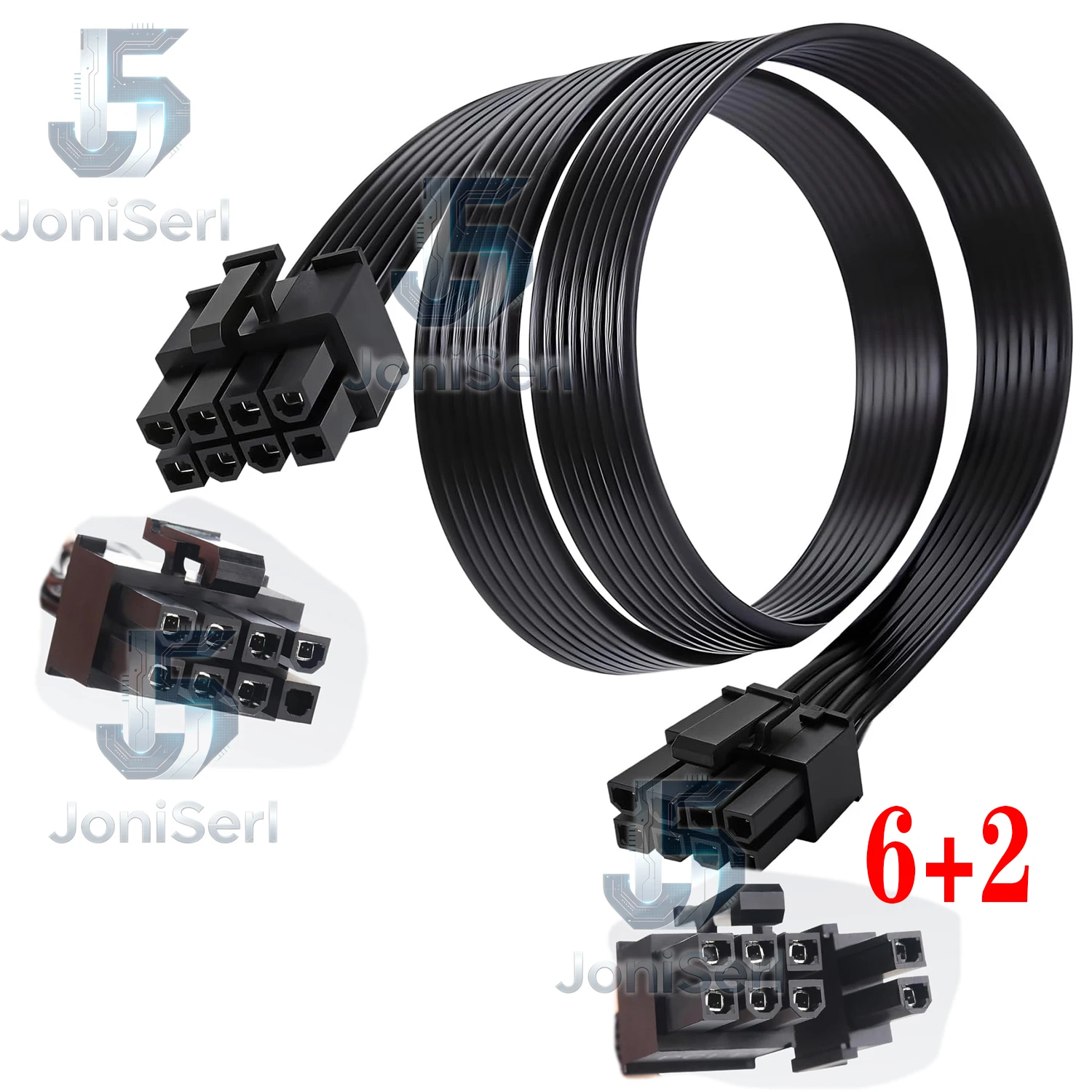 PCIe Cable Compatible with Corsair Type 3 Type 4 PSU, 8 Pin to 6+2 GPU Power Cable, 18AWG Modular Cable