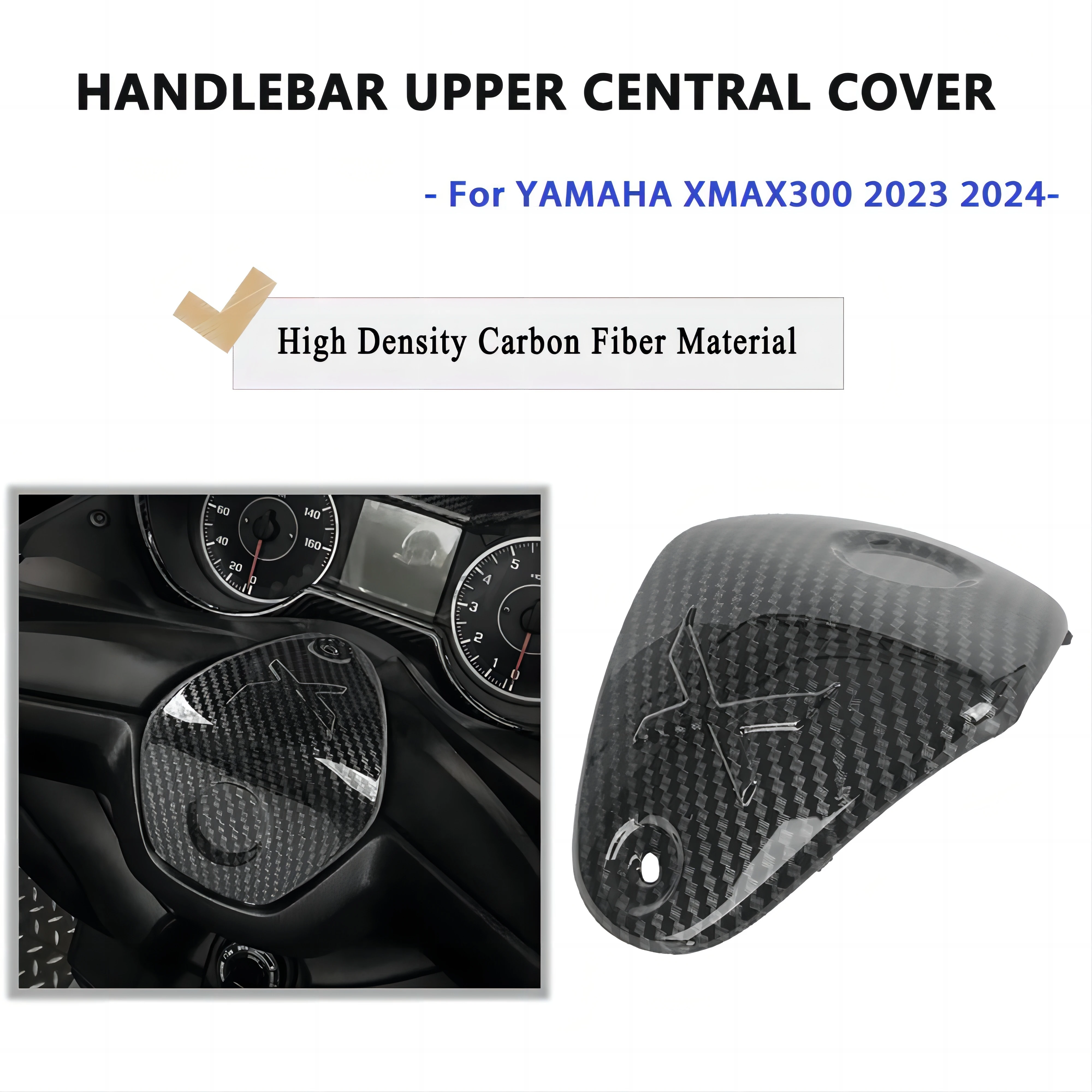 Motocycle Scooter Handlebar Upper Central Cover Carbon Fiber Pattern Cover Accessories For YAMAHA XMAX300 XMAX X-MAX 300 2023-