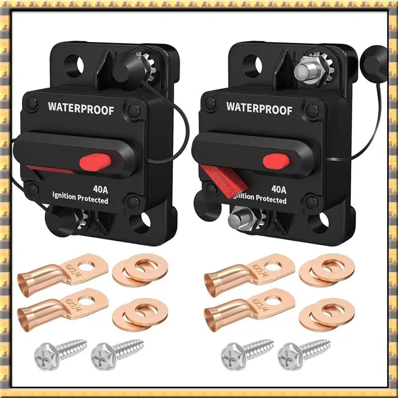 

^Arrival 40 Amp Circuit Breaker 12V - 48V 12 Volt DC Circuit Breaker 40A Waterproof For Marine Boat Automotive Car Truck RV ATV