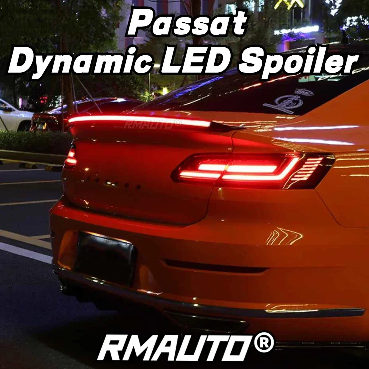 For Passat Dynamic LED Universal Rear Trunk Roof Spoiler Wing Turn Signal Light For VW CC Golf MK2 MK3 MK4 MK5 MK6 MK7 Body Kit