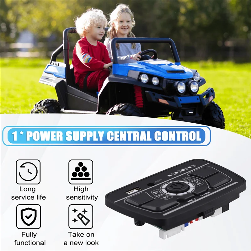 AA60-Multifunctioneel centraal bedieningspaneel voor elektrische auto's voor kinderen met Bluetooth-muziek en krachtmonitor Stijl 1