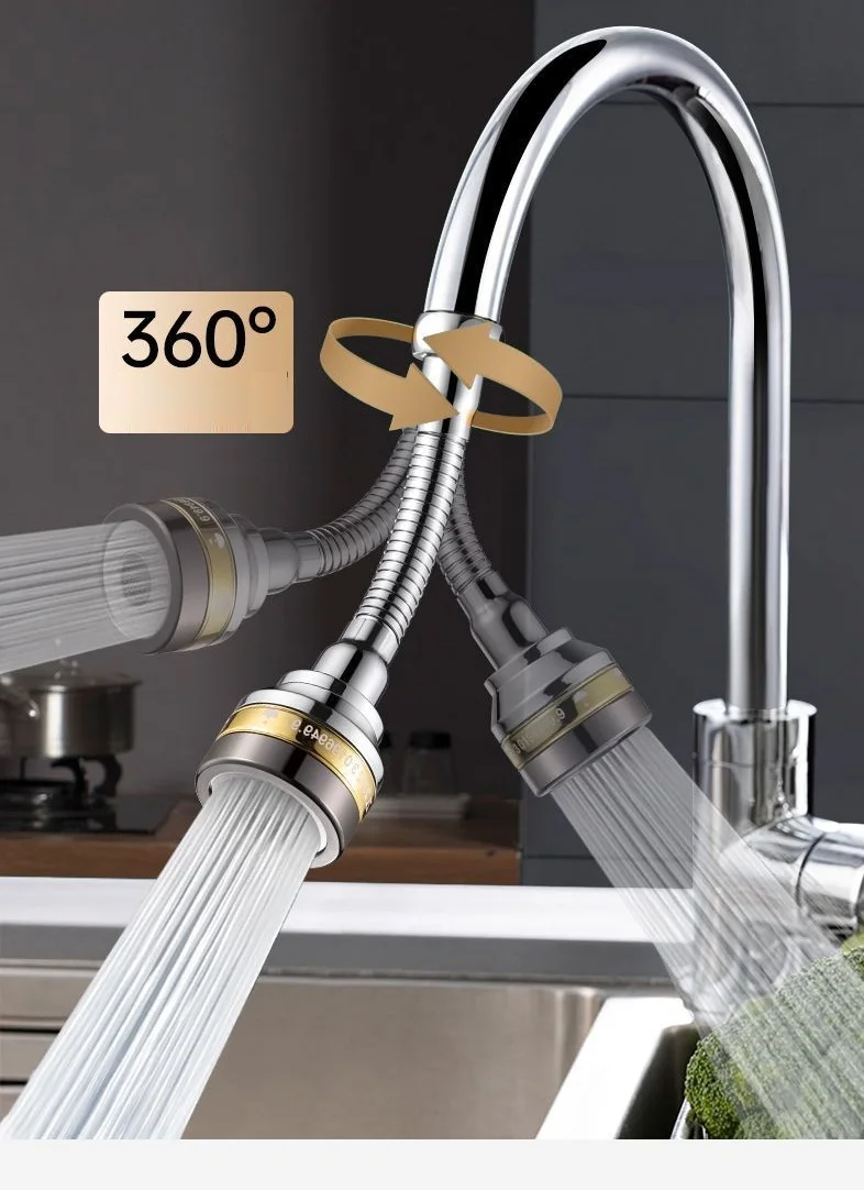 3 Water Modes 360° Swivel Brass Kitchen Faucet Aerator Water Saving Anti Splash Bathroom Faucet Extender Aerator,Faucet Adapter