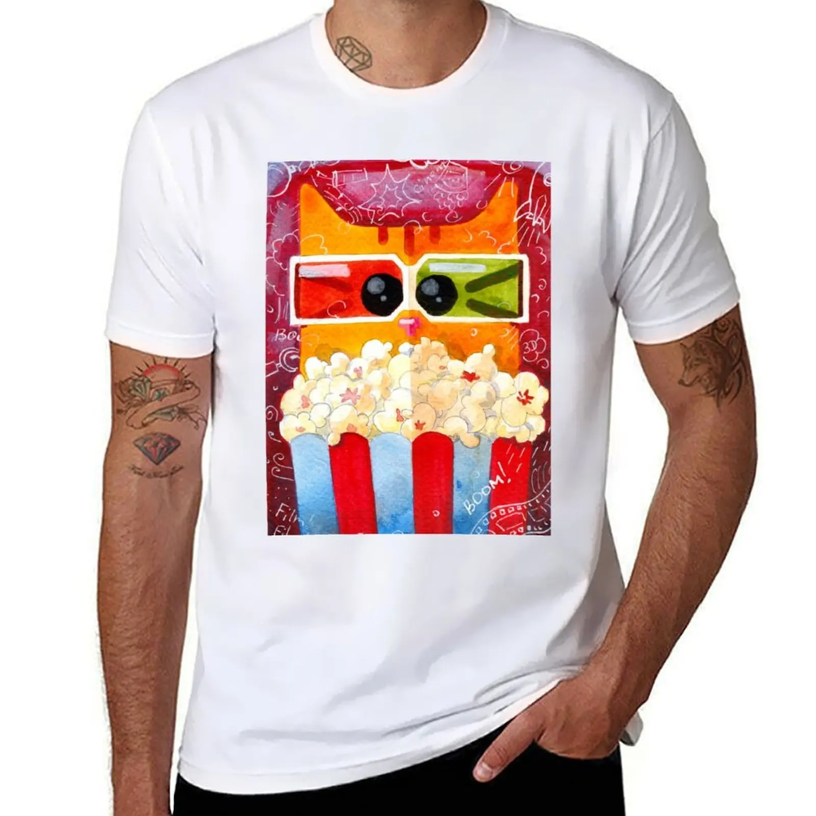 

Cat in Cinema T-Shirt man graphic t shirt t shirts for man graphic funny T-Shirt