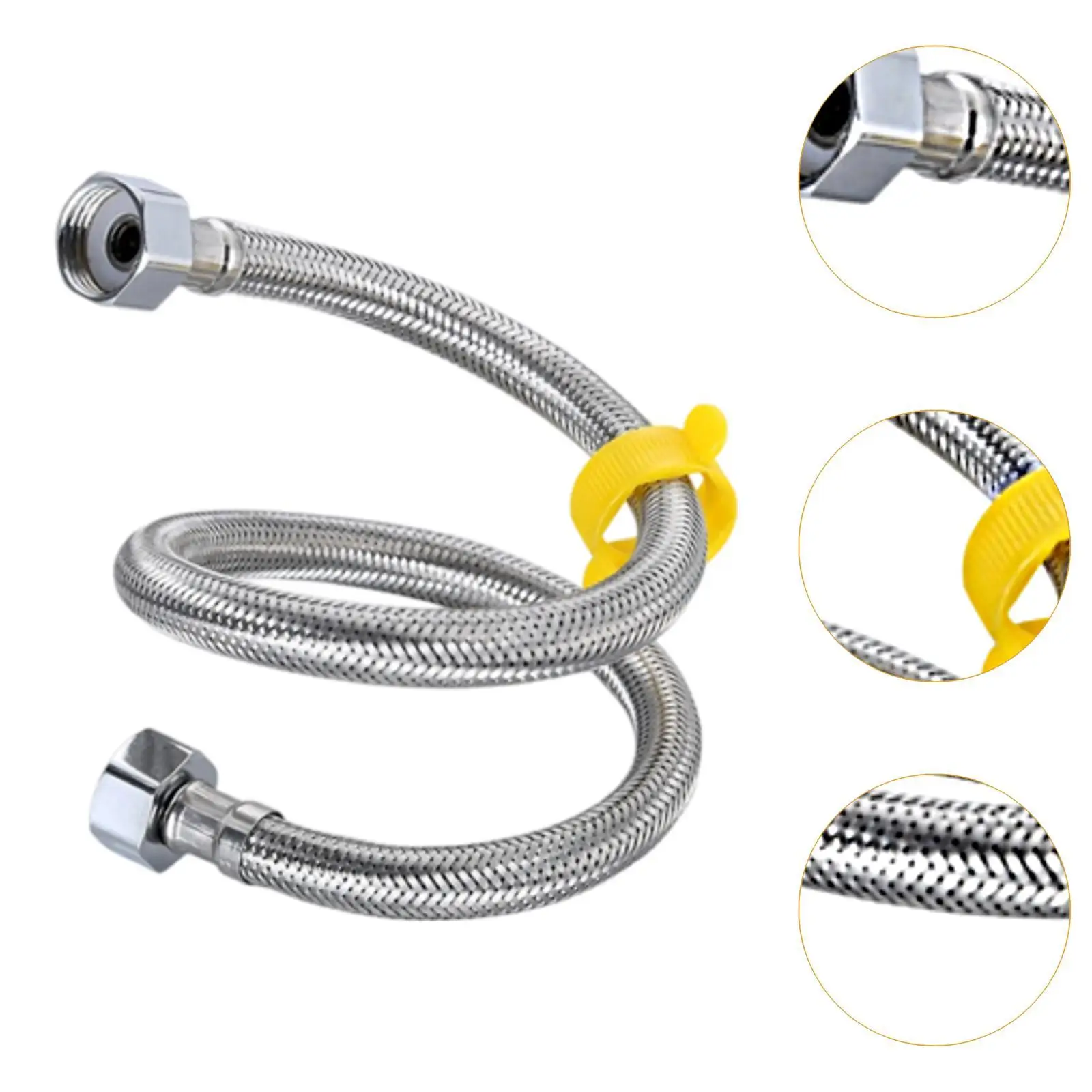 خرطوم مضخة مياه مرن للسباكة بطول 20 بوصة، خط إمداد مضفر للاستخدام العالمي في المطبخ والحمام