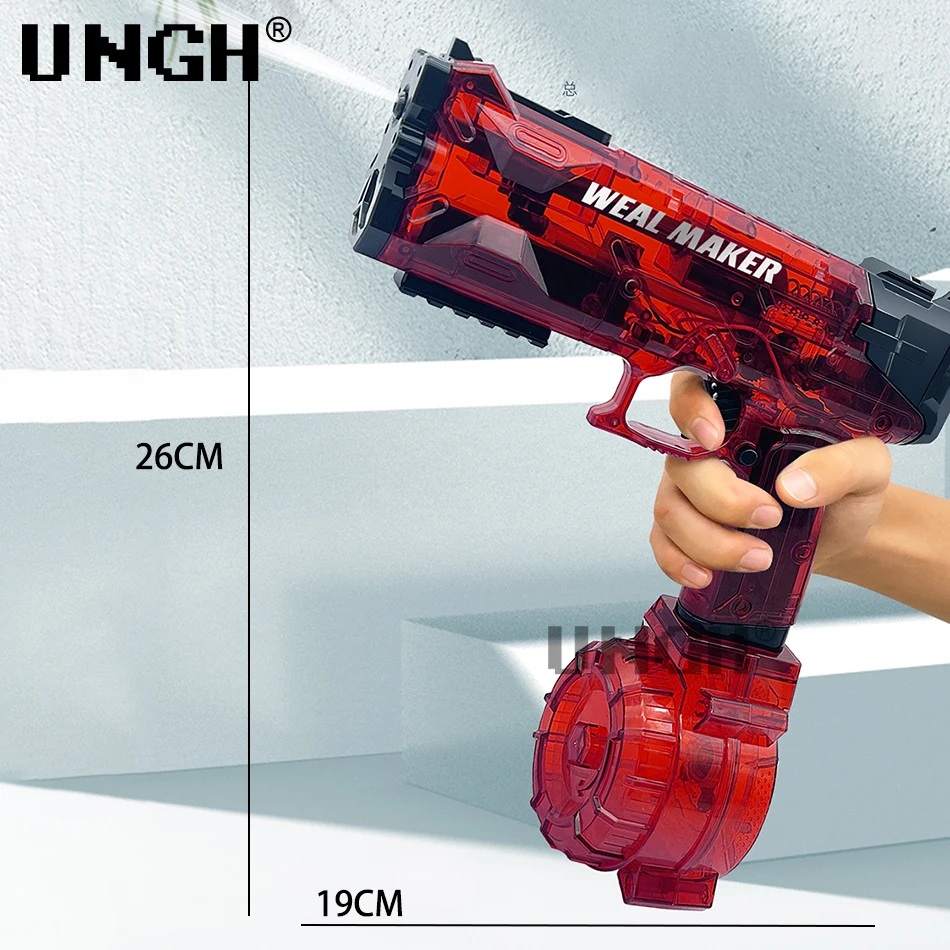 UNGH Automatic Water Gun Electric UZI Pistol Shooting Toy Summer Beach Toy For Kids Children Boys Girls Adults Water Fight Game