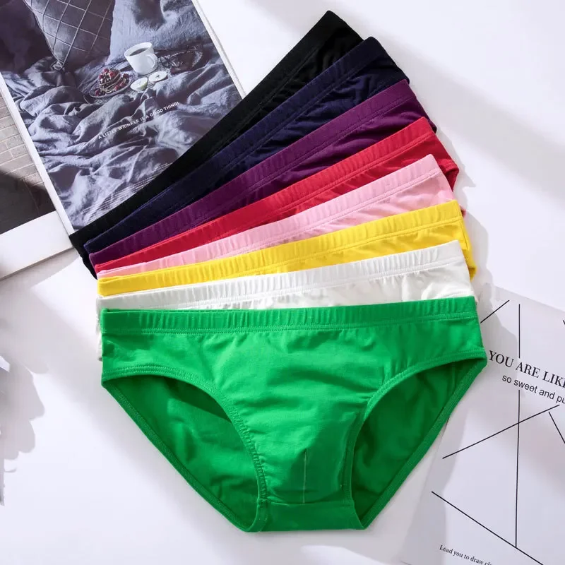 

Men's Cotton Underwear Male Pure Triangular Briefs Underpants Man Breathable Low Waist Underwear