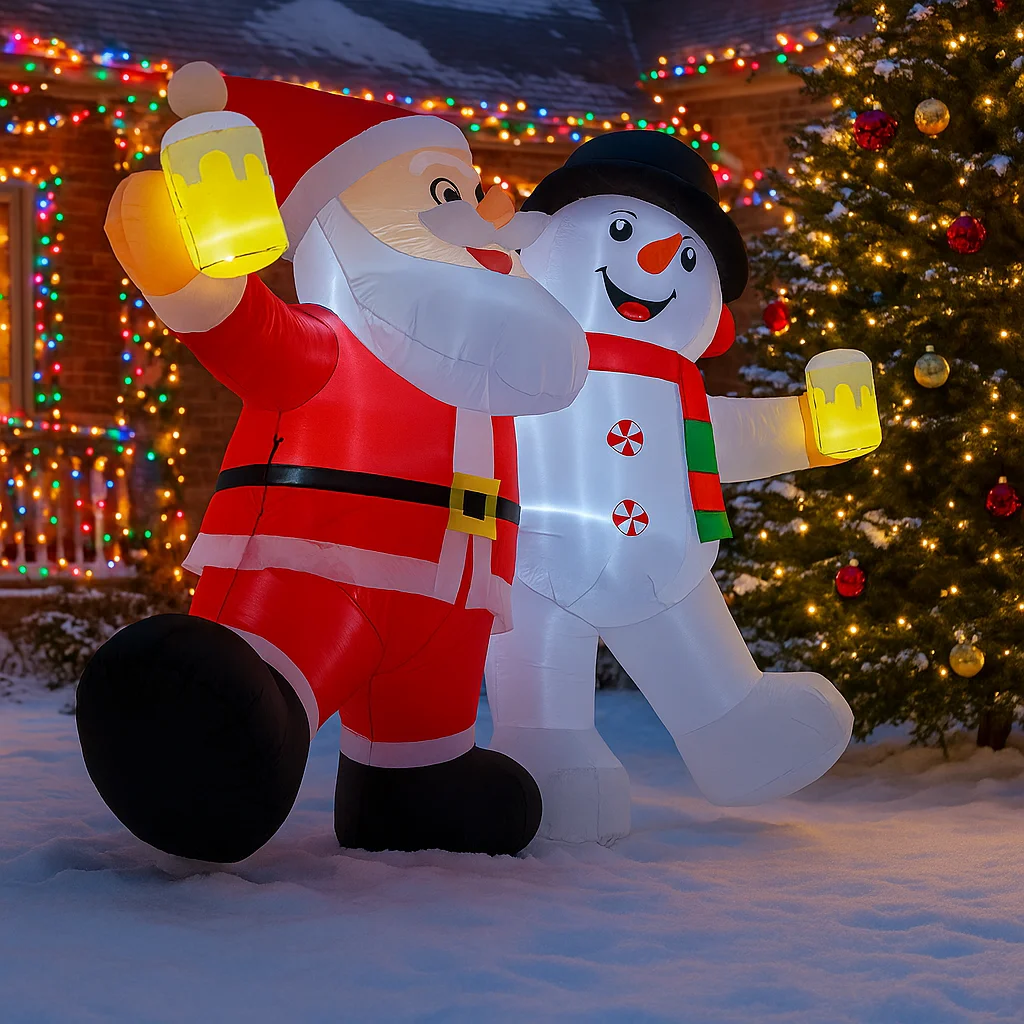 1.8M/5.9FT Opblaasbare Kerstman en Sneeuwpop Lichten LED Home Decoraties Speelgoed Yard Xmas Vakantie Benodigdheden Outdoor Gazon Decor