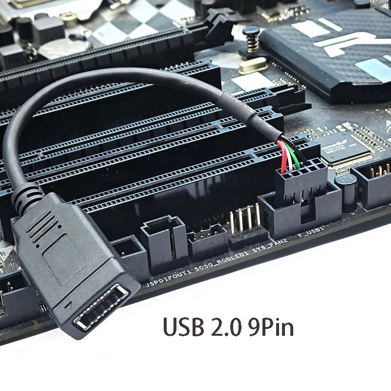 สายเชื่อมต่อ USB 2.0 9 พิน เป็น Type E สำหรับเมนบอร์ดภายใน 9 พิน เป็น Type KEY A เป็น USB AM สำหรับเคสคอมพิวเตอร์ แผงด้านหน้าแบบ Type C