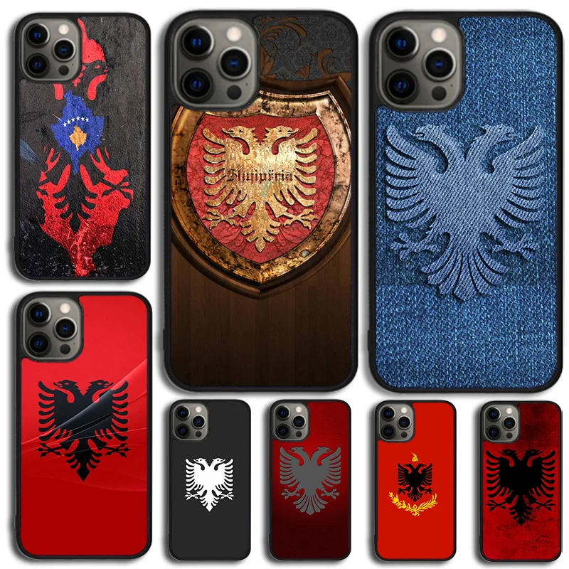 Albania Albanians Flag Phone Case Cover For iPhone 15 16 14 XR XS 11 12 13 Mini Pro MAX Plus Coque